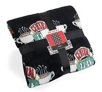 FRIENDS Plaid Polaire, Couverture Enfant Ou Ado Douce Motif Central Perk, Couvertures Lit Ou Canapé, Goodies Série TV, Idée Cadeau (Noir)