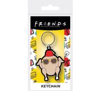 Friends - Porte-clés caoutchouc dinde PM4172 (taille unique) (Blanc naturel/Rouge/Argent)
