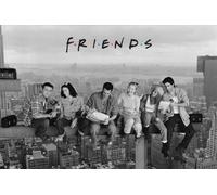 Friends - Poster - Déjeuner sur un gratte-ciel New York + 2 St Posterleisten Kunststoff 93 cm schwarz