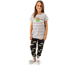 FRIENDS Pyjama Central Perk pour Filles Ensemble de Pyjama pour Enfants,Noir et blanc,10-11 ans