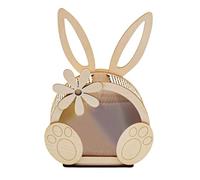 Friends Show - Boîte de rangement en forme de lapin de Pâques - En bois - Fait à la main - Décoration de bureau - 1 pinceau - 12 couleurs pigmentées - Notre deuxième Noël - Taille unique