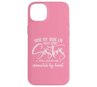 Friends Side by Side Miles Apart Sisters Connected by Heart Coque pour iPhone 14 Plus
