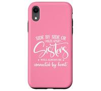 Friends Side by Side Miles Apart Sisters Connected by Heart Coque pour iPhone XR