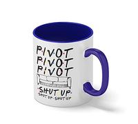 Friends Sitcom Series Sofa Pivot Shut Up Blanc tasse de café avec le bleu et poignée Rim Mug