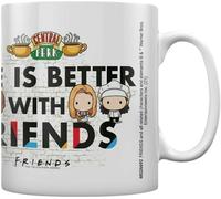 Friends - Tasse à café "Life Is Better With Friends", "Chibi" PM1720 (Taille unique) (Blanc/Noir)