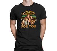 Friends TV Show Characters I'll Be There for You Vintage T Shirt Men Tee Black(Medium)
