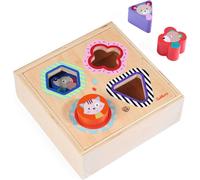 Friends Wooden Box with 4 Plug-In Elements in Different Colours and Shapes,5 Pieces,6 x 17 x 17 cm,100% FSC-Certified Birch Wood,Suitable for Ages 4 and Above