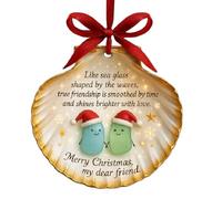 Friendship Ornament - Friendship Christmas Ornaments, Decorative Sea Glass Seashell, Friendships Christmas Ornaments for Women Home House Party Holiday Winter Holiday Seasonal Display Front Yard Room