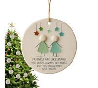 Friendship Ornament - Glass Friendship Decor, Friend Christmas Ornaments | Handmade Heart Shape Keepsake for Sisters Family Women Birthday Tree Door Home Easter