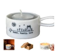 Friendship Themed Handled Tea Light Holder, Vintage Candle Cup with Carry Handle, Rustic Handcrafted Indoor Outdoor Candlestick for Home Decor,Wedding,Table Centerpiece Gift