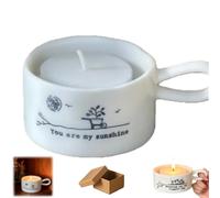 Friendship Themed Handled Tea Light Holder, Vintage Candle Cup with Carry Handle, Rustic Handcrafted Indoor Outdoor Candlestick for Home Decor,Wedding,Table Centerpiece Gift