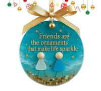 Friendship Tree Ornaments, Sentimental Christmas Charm Decoration for Sister Partner, Holiday Keepsake Ornament for Entryway Bedroom Book Club Ceramic 3 inches/7.62cm