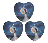 Friendship Under The Giant Moon Lot de 3 désodorisants à suspendre pour voiture, maison, bureau, style noir