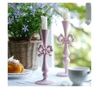 FriendshipHome Bougeoir Ensemble de 2 Chandeliers décoratifs en Fer for pièce maîtresse Décoration de cheminée(Pink,Set of 2)