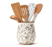 FriendshipHome Support pour plan de travail Cuisine de style Boho nordique moderne et décoration maison en mijoteuse et range-cuillères(Brown Flower Patterns)