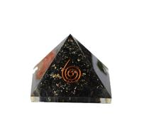 Frienemy Presents Naturel Tourmaline Noir Orgone Orgone Pyramide pour Reiki Guérison Cristal Crystal Santé Orgonite Pyramide Taille 40-50 Mm Envers (Couleur: Noir) #Frienemy-596