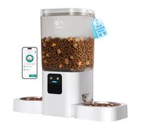 Frienhund Distributeur Croquettes Chat Automatique Double avec Alimentation Lente: 7L Gamelle Chat Automatique pour 2 Bols, WiFi 5G Distributeur Croquette Chien, Détachable (ACF190W-C)