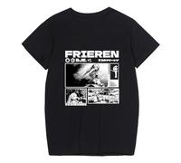 Frieren at The Funeral T-Shirt Unisexe imprimé décontracté Frieren Fern T-Shirt Oversize Anime Fan Short Sleeve Men and Women Summer Tide Loose Top Tee
