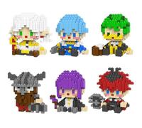 Frieren Beyond Journey's End Figurine de Frieren Mini kit de construction DIY Micro Briques Himmel Fern Stark Figure créative à assembler Bloc de construction Décoration de Noël d'anniversaire