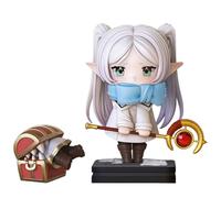 Frieren Figurine de personnage d'anime Frieren Statue avec coffre au trésor Monster Accessoires Figurine d'action 18 cm PVC Modèle Ornements de bureau Collection Cadeaux pour les fans
