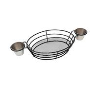 Fries Basket, Fast Food Serving Tray, Reusable Snack Holder, Meal Presentation Basket, Lightweight Kitchen Server Ware for Nacho, Popcorn, Chips, Sandwich, 14.57x6.5x2.95 inches