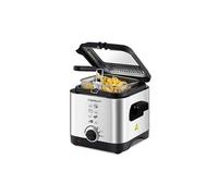 Fries - Friteuse compacte 0% BPA de 1,5L en acier inoxydable. Thermostat réglable, fenêtre de visualisation, 900W. Design exclusif.