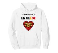 Frieten Citation Frites Drapeau Belgique Humour Belge Sweat à Capuche