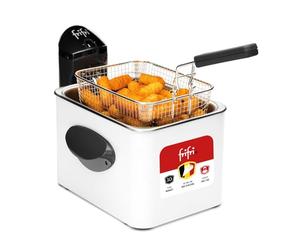 frifri Friteuse Expert 4,5L, 3200W, Blanc Métal | Design Rectangulaire, Couvercle, Technologie Zone Froide, Tête Chauffe Brevetée - Nettoyage Facile
