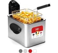 frifri Friteuse Expert Alu Duo - 3200W Tête de Chauffe Anti-Éclaboussures, Cuisson Homogène, Zone Froide, Design Rectangulaire, Facile à Nettoyer - 4,5L, Gris
