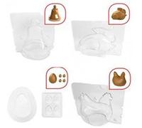FRIFRI Moule 3D Lot de 4 moules spécial Pâques pour chocolatière G