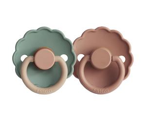 Frigg Daisy Duo Sucettes +6 Mois Latex Taille 2 Willow Et Gold 2 Pièces