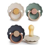 FRIGG Daisy Sucette en Latex | Lot de 4 sucettes | Sucette en Caoutchouc | Fabriqué au Danemark | Sans BPA | Tétine Cerise Symétrique | (Multicolor Bliss, Taille 2 (6-18 Mois))