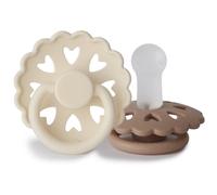 FRIGG Fairytale Round Silicone 2-Pack Size 2 tétine The Ugly Duckling/The Emperors New Clothes 2 pcs