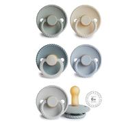 FRIGG Multipack Sucettes en Latex | Lot de 6 Sucettes | Sucettes en Caoutchouc | Fabriqué au Danemark | Sans BPA | Tétine Cerise Symétrique | (Ocean Dream, Taille 2 (6-18 Mois))