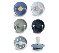 FRIGG Multipack Sucettes en Silicone | Lot de 6 Sucettes | Fabriqué au Danemark | Tétine Cerise Symétrique | (Endless Sea, Taille 1 (0-6 Mois))