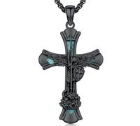 Friggem Collier Archange Michael/St Benoît/Saint Christopher Argent Sterling 925 Pendentif Bijoux Amulettes Religieuses Homme Femme Festivals Cadeaux
