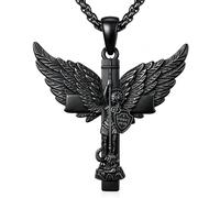 Friggem Collier Archange Michael/St Benoît/Saint Christopher Argent Sterling 925 Pendentif Bijoux Amulettes Religieuses Homme Femme Festivals Cadeaux