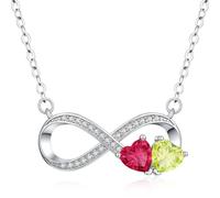 Friggem Collier Infini, Bijoux Femme Pendentif Infini Pierres de Naissance Cadeau pour Anniversaire de Mariage, Noël, Anniversaire, à offrir à Mère, Femme ou Petite Amie