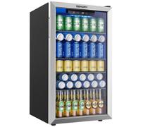 Frigo Boissons 90L EUHOMY122Canettes-Cave à Boissons Vitrée LED-Mini Bar Silencieux 0-16°C-Réfrigérateur Compact Bureau Gaming Salon