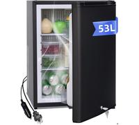 Frigo Camping Car-Frigo 12V 220V-SMETA-53L- Frigo Caravane avec Serrure pour Chambre Hôtel Bureau Voiture Van Aménagé Fourgon