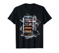 Frigo Gourmand Plein de Pizzas gâteaux Sodas Trompe-l’œil 3D T-Shirt
