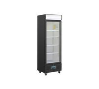 Frigo Professionnel Vitré Noir avec Caisson Lumineux Série G 368L