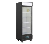 Frigo Professionnel Vitré Noir avec Caisson Lumineux Série G 368L - Polar
