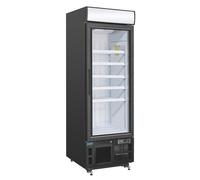 Frigo Professionnel Vitré Noir avec Caisson Lumineux Série G 412L Polar