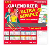 Frigobloc Le calendrier Ultra Simple pour une famille organisée ! (de sept. 2026 à déc. 2027)
