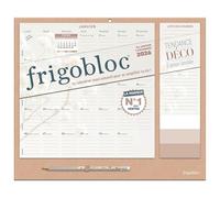 PlayBac Frigobloc mensuel Tendance déco 2026 Beige (janv. à déc.) – avec un crayon