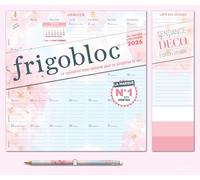 Frigobloc Mensuel 2026 Tendance déco Rose (de janv. 2025 à déc. 2026)