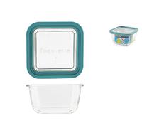 Frigoverre Future En Verre Transparent Avec Couvercle, Carré Cm 14