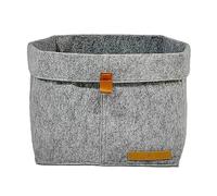 FRIHET® Panier de rangement en feutre pour étagère KALLAX | Boîte de rangement en gris | Sac de rangement en feutre | 1 pièce Taille 2 | Polyvalent et peu encombrant