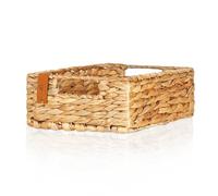 FRIHET Panier de rangement tressé en jacinthe d'eau | rectangulaire | convient comme boîte de rangement pour la cuisine et panier à fruits | utilisable comme panier dans la salle à manger, la salle de